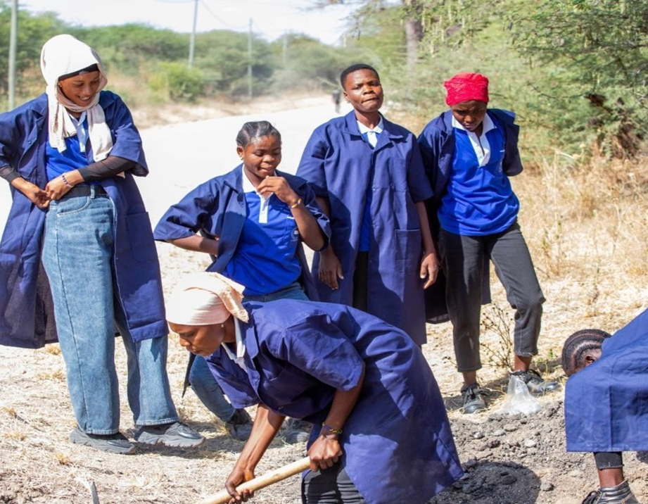 AGYW undertaking plumbing training at Kishapu VETA College