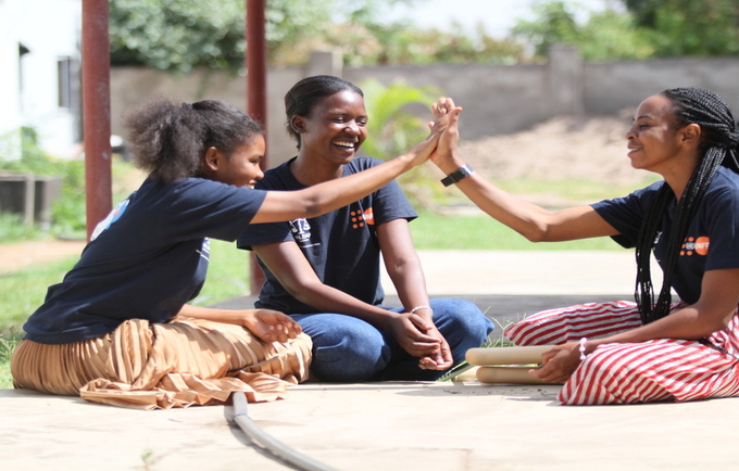 Adolescent Girls and Young Women Champions enjoying a quiet moment together, in Shinyanga Region. Photo by @UNFPATanzania /Ayubu