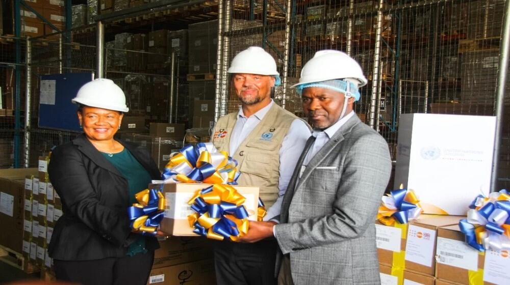 End unmet need for family planning. UNFPA, FCDO & Ministry of Health Handing over of FP Commodities. Photo: Warren Bright @UNFPA