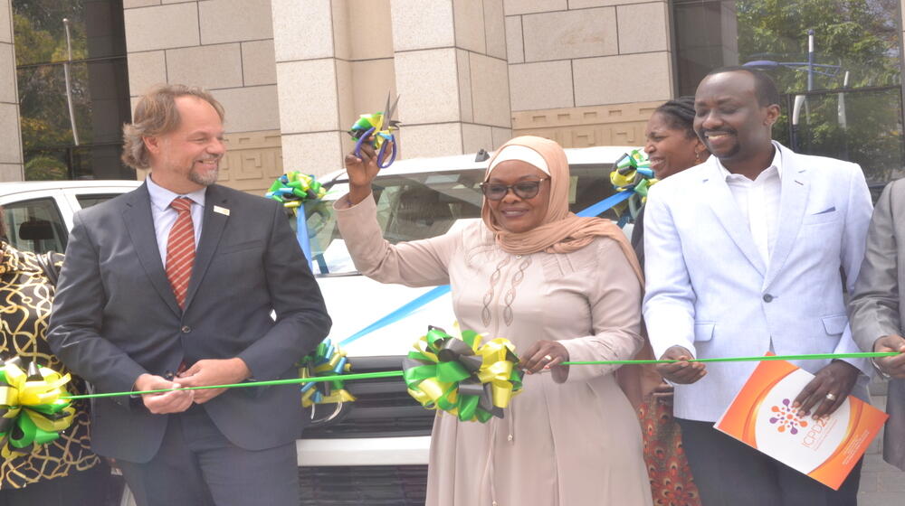 Mark Bryan Schreiner UNFPA Representative in Tanzania with Ms. Rehema Madenge Dar Es Salaam Regional Administrative Secretary 