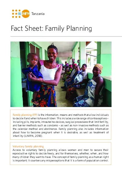 Fact Sheet on Family Planning