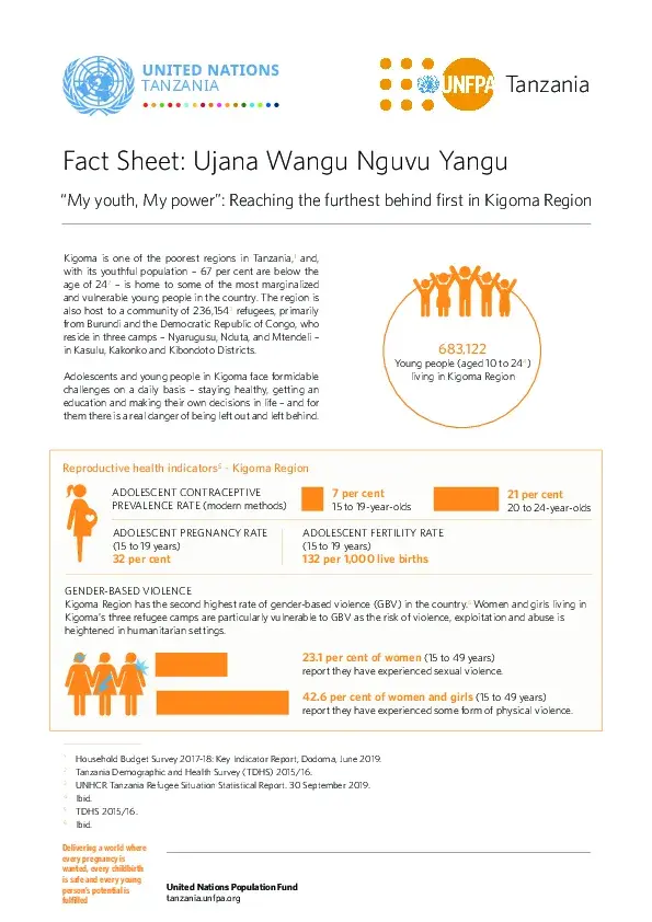 Fact Sheet: Ujana Wangu Nguvu Yangu