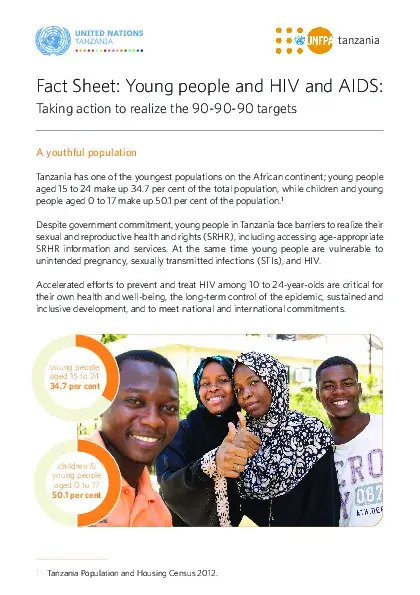 Fact Sheet: Young people and HIV and AIDS: Taking action to realize the 90-90-90 targets